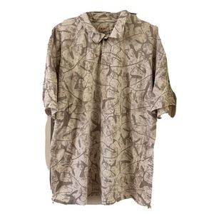 Mens Polo Golf Shirt Crazy Shirts Hawaii Vintage Size 2XL 100% Cotton Gray White